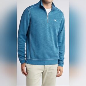Tommy Bahama Blue Heather Quarter-Zip Pullover